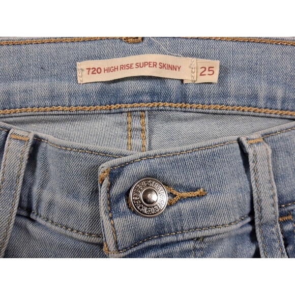 Levi’s 720 High Rise Super Skinny Jeans Women’s 25 Blue Stretch Denim - Picture 5 of 16